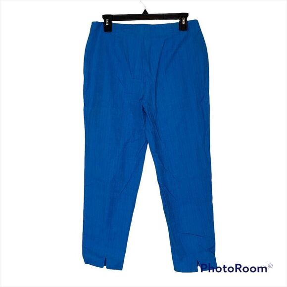 Piazza Sempione Blue Linen Pants - Picture 3 of 4